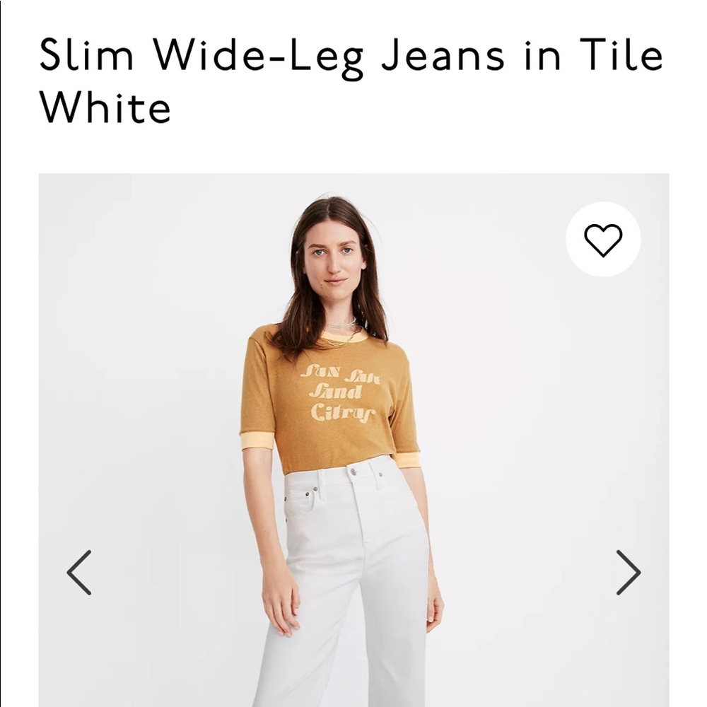 madewell slim wide-leg crop jean in tile white 🌺